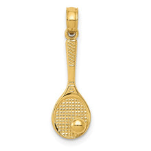 Load image into Gallery viewer, 14k Yellow Gold Tennis Racquet and Ball Charm
