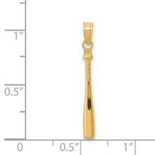 Load image into Gallery viewer, 14k Yellow Gold 3-D Baseball Bat Pendant
