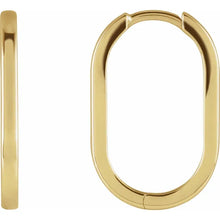 Load image into Gallery viewer, 14K Gold 20mm Elongated Oval Huggie Hoop Earrings In Multiple Colors
