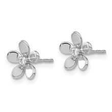 Load image into Gallery viewer, 14k White Gold Natural Diamond Flower Earrings
