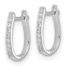 Load image into Gallery viewer, 14k White Gold 0.10ct Natural Diamond Hinged Hoop Earrings
