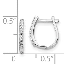 Load image into Gallery viewer, 14k White Gold 0.10ct Natural Diamond Hinged Hoop Earrings
