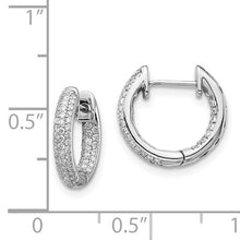 Load image into Gallery viewer, 14K White Gold Lab Grown Diamond Hinged Hoop Earrings
