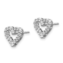 Load image into Gallery viewer, 14k White Gold Lab-Grown Diamond Heart Post Earrings
