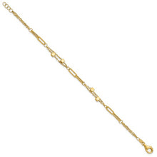 Load image into Gallery viewer, 14K Yellow Gold Polished Fancy Link with .5in ext. 7&quot; Bracelet
