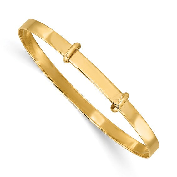 14K Yellow Gold Polished Expandable Baby Bangle