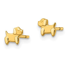 Load image into Gallery viewer, 14k Yellow Gold Polished and Satin Dog Post Earrings
