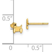 Load image into Gallery viewer, 14k Yellow Gold Polished and Satin Dog Post Earrings
