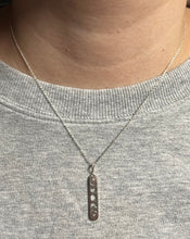 Load image into Gallery viewer, Sterling Silver .01cttw Natural Diamond Moon Phase Bar 16-18&quot; Necklace
