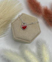 Load image into Gallery viewer, 14K Yellow Gold 11.7x2.6mm Red OR White Enamel Heart Charm/Pendant
