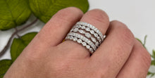 Load image into Gallery viewer, Sterling Silver Rhodium-plated Brilliant-cut CZ 5 Piece Eternity Ring Set, Sizes 6-8
