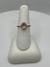 Load image into Gallery viewer, 14k Rose Gold 1ct Oval Morganite &amp; 0.20cttw Natural Diamond Halo Engagement Ring, Size 7
