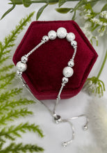 Load image into Gallery viewer, Sterling Silver Beaded Adjustable Bracelet
