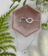 Load image into Gallery viewer, Sterling Silver Polished 9in Plus 1in. Ext. Infinity Symbol Anklet
