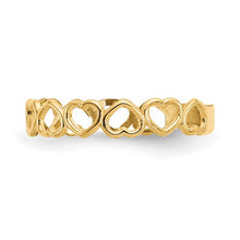 Load image into Gallery viewer, 14k Yellow Gold Open Hearts Toe Ring
