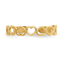 Load image into Gallery viewer, 14k Yellow Gold Open Hearts Toe Ring
