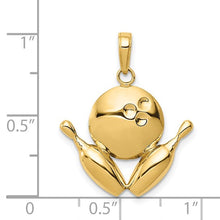 Load image into Gallery viewer, 14k Yellow Gold Diamond-Cut Bowling Theme Charm
