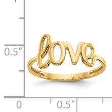 Load image into Gallery viewer, 14k Yellow Gold Polished Love Ring, Sizes 6-8
