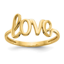 Load image into Gallery viewer, 14k Yellow Gold Polished Love Ring, Sizes 6-8
