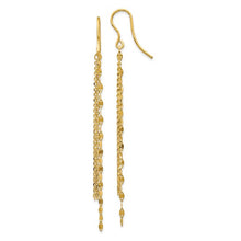 Load image into Gallery viewer, 14K Yellow Gold Polished Tassel Dangle Shephard Hook Earrings
