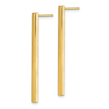 Load image into Gallery viewer, 14K Yellow Gold Polished Post Dangle Bar Earrings
