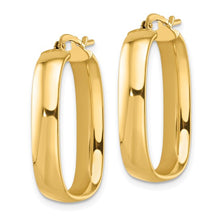 Load image into Gallery viewer, 14K Yellow Gold Polished Squared Oval Hoop Earrings
