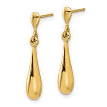 Load image into Gallery viewer, 14K Gold Polished Teardrop Post Dangle Earrings In Multiple Colors
