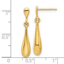 Load image into Gallery viewer, 14K Gold Polished Teardrop Post Dangle Earrings In Multiple Colors
