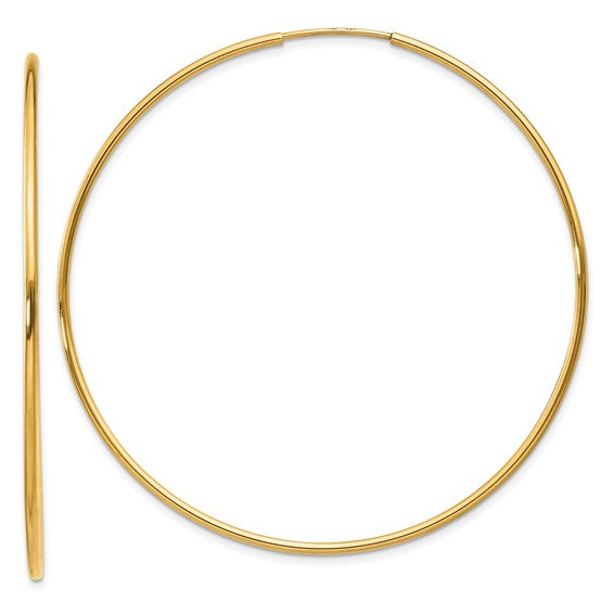 14k Yellow Gold 1.25mm Endless Hoop Earring