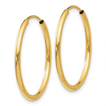 Load image into Gallery viewer, 14k Yellow Gold 1.5mm Polished Round Endless Hoop Earrings
