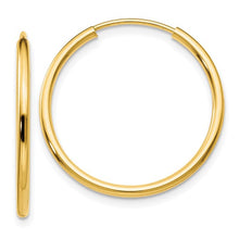 Load image into Gallery viewer, 14k Yellow Gold 1.5mm Polished Round Endless Hoop Earrings
