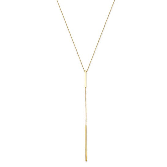 14K Yellow Gold Polished Y-drop Bar with 1