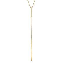 Load image into Gallery viewer, 14K Yellow Gold Polished Y-drop Bar with 1&quot; ext. 16&quot; Necklace
