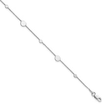 Load image into Gallery viewer, 14k White Gold Polished Disc with 1&quot; ext. 10&quot; Anklet
