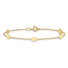 Load image into Gallery viewer, 14K Yellow Gold Polished Oval Discs Station 7&quot; Bracelet

