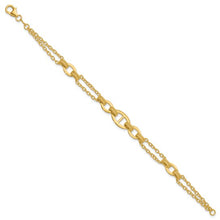 Load image into Gallery viewer, 14K Yellow Gold Polished Multi-strand Fancy Link 7.5&quot; Bracelet
