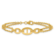 Load image into Gallery viewer, 14K Yellow Gold Polished Multi-strand Fancy Link 7.5&quot; Bracelet
