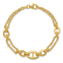 Load image into Gallery viewer, 14K Yellow Gold Polished Multi-strand Fancy Link 7.5&quot; Bracelet
