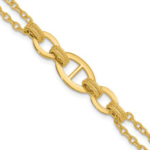 Load image into Gallery viewer, 14K Yellow Gold Polished Multi-strand Fancy Link 7.5&quot; Bracelet
