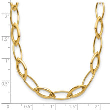 Load image into Gallery viewer, 14K Yellow Gold Polished Fancy Oval and Navette Link Necklace
