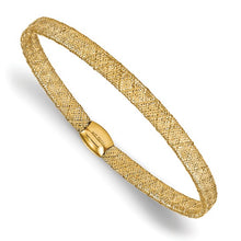 Load image into Gallery viewer, 14K Yellow Gold Fancy Stretch 7.5&quot; Bangle Bracelet
