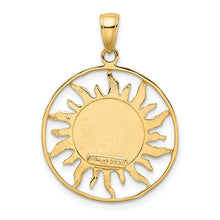 Load image into Gallery viewer, 14k Yellow Gold Diamond-cut Sun with Moon and Stars Charm
