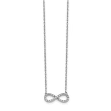 Load image into Gallery viewer, 14k White Gold Polished Diamond Infinity Symbol 18&quot; Necklace
