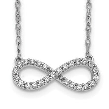 Load image into Gallery viewer, 14k White Gold Polished Diamond Infinity Symbol 18&quot; Necklace
