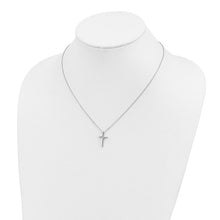 Load image into Gallery viewer, 10k White Gold 0.03ct Natural Diamond Cross 18&quot; Necklace
