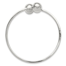 Load image into Gallery viewer, Sterling Silver Polished Ball Bypass Bangle Bracelet
