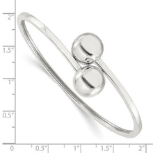 Load image into Gallery viewer, Sterling Silver Polished Ball Bypass Bangle Bracelet
