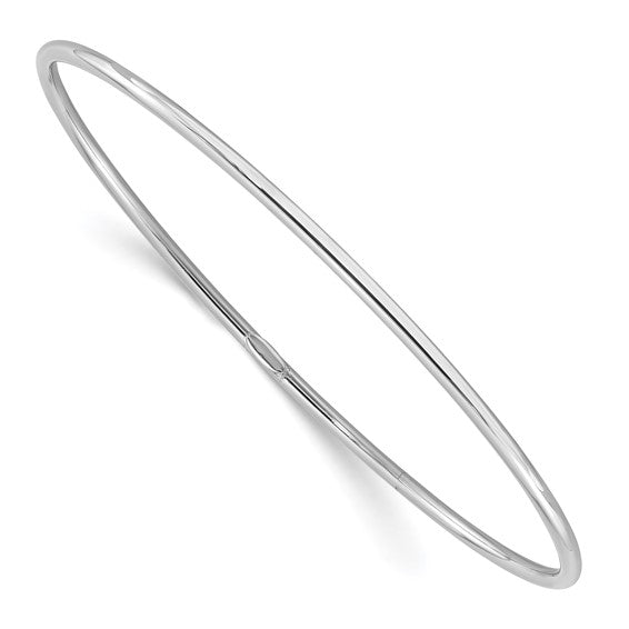 Sterling Silver Rhodium-plated Polished Slip-On Bangle