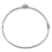 Load image into Gallery viewer, Sterling Silver Rhodium-plated Polished CZ Hinged Bangle Bracelet
