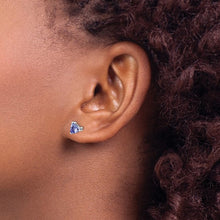 Load image into Gallery viewer, Sterling Silver Rhodium-plated Trillion Tanzanite Post Earrings
